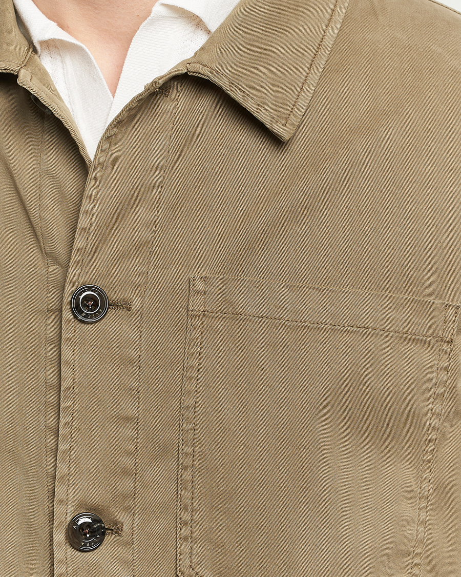 Herre | Jakker | Altea | Soft Cotton Shirt Jacket Olive