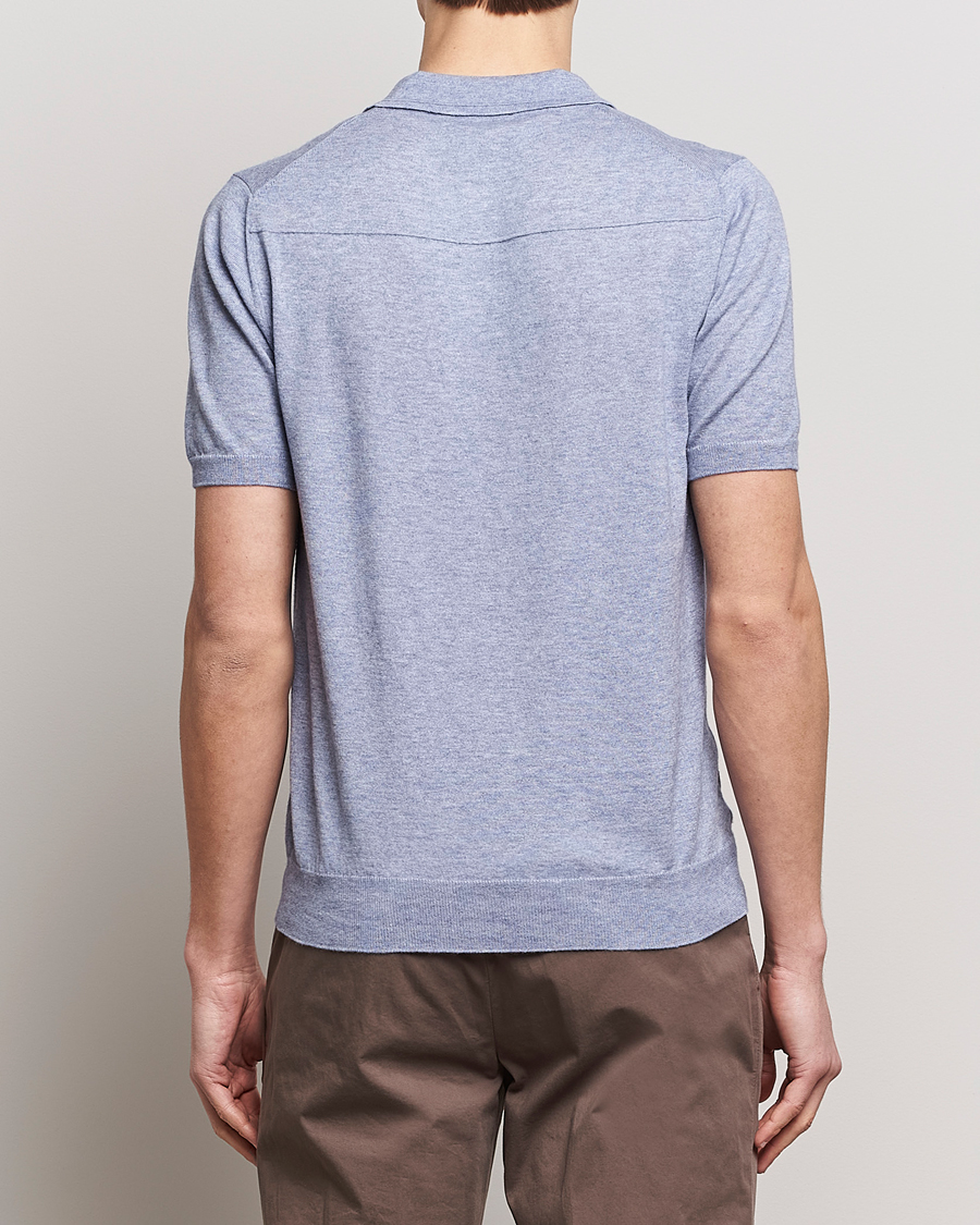 Herre | Pikéer | Altea | Cotton/Cashmere Polo Shirt Light Blue