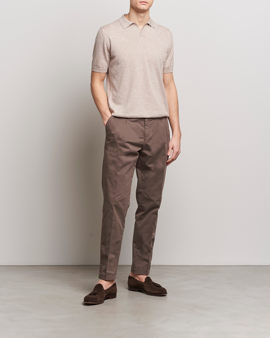 Herre | Pikéer | Altea | Cotton/Cashmere Polo Shirt Beige