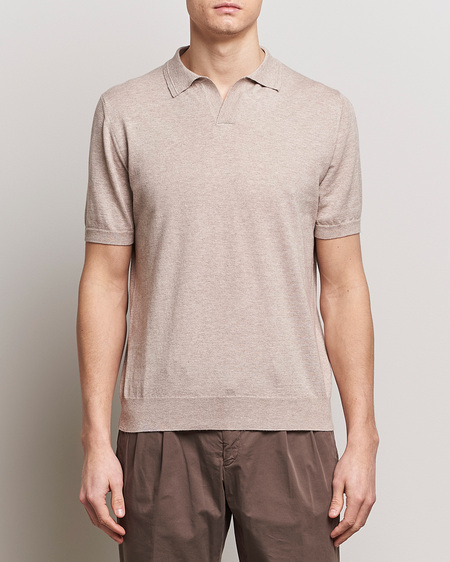 Herre | Altea | Altea | Cotton/Cashmere Polo Shirt Beige