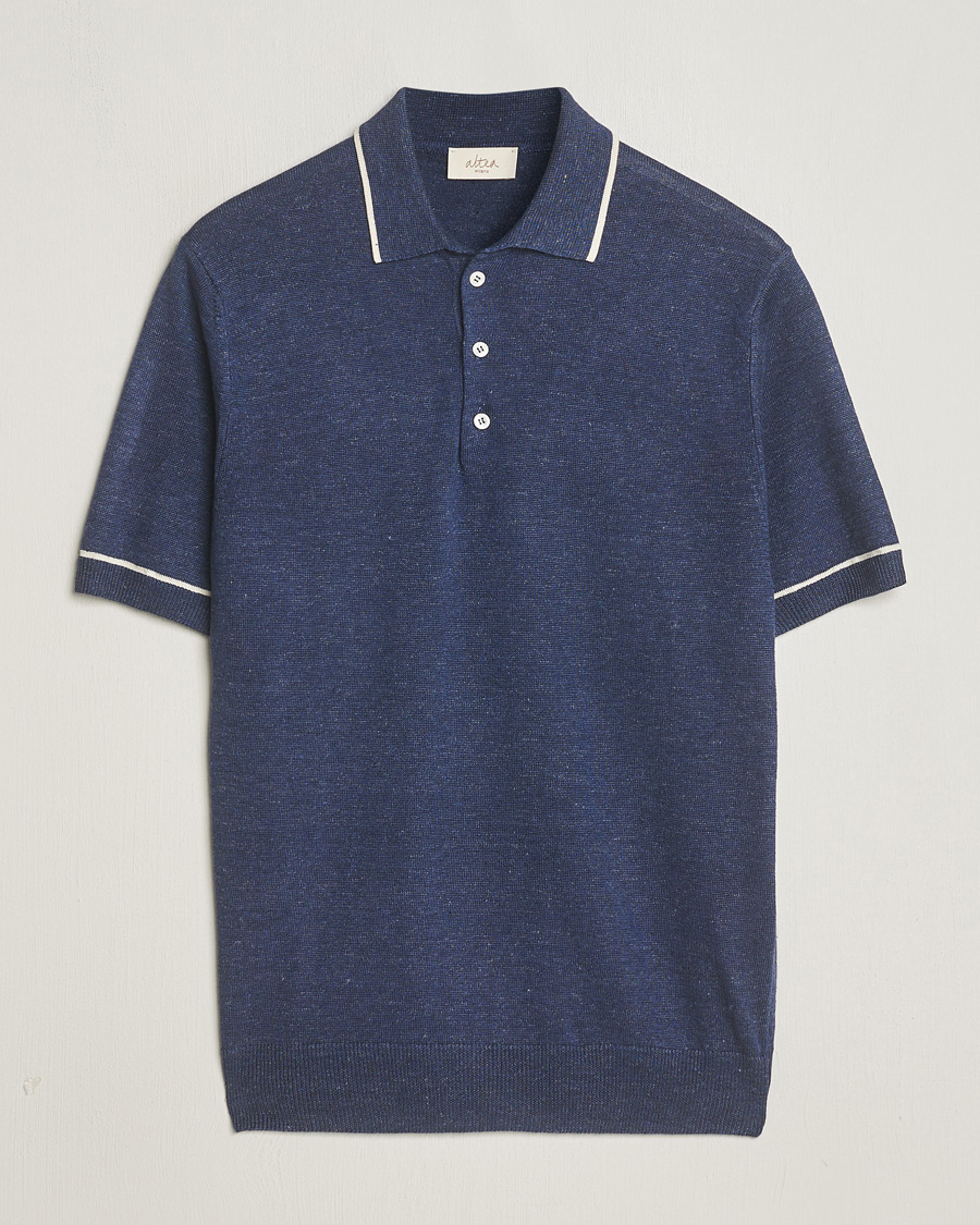 Herre | Pikéer | Altea | Linen/Cashmere Contrast Polo Navy