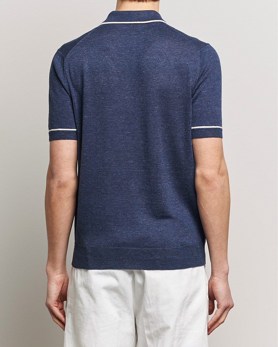 Herre | Pikéer | Altea | Linen/Cashmere Contrast Polo Navy