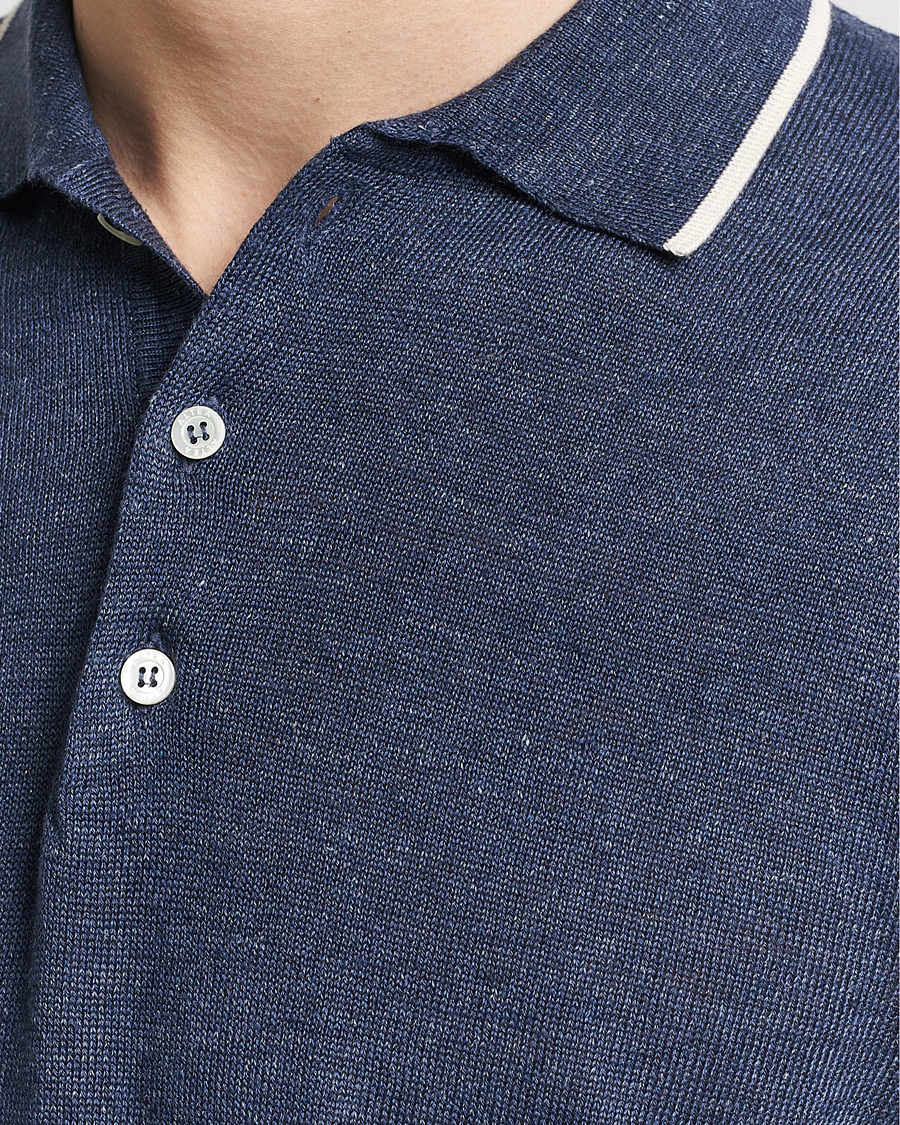 Herre | Pikéer | Altea | Linen/Cashmere Contrast Polo Navy