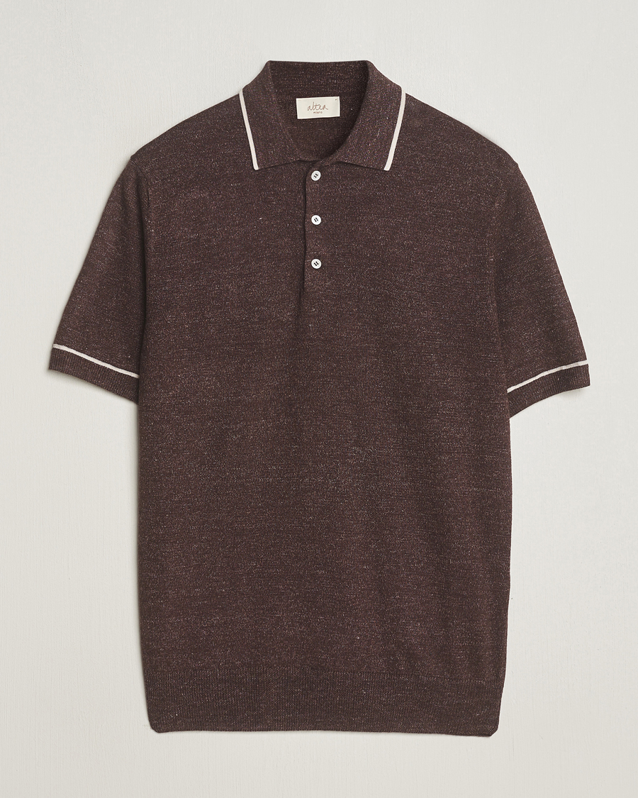 Herre | Pikéer | Altea | Linen/Cashmere Contrast Polo Dark Brown