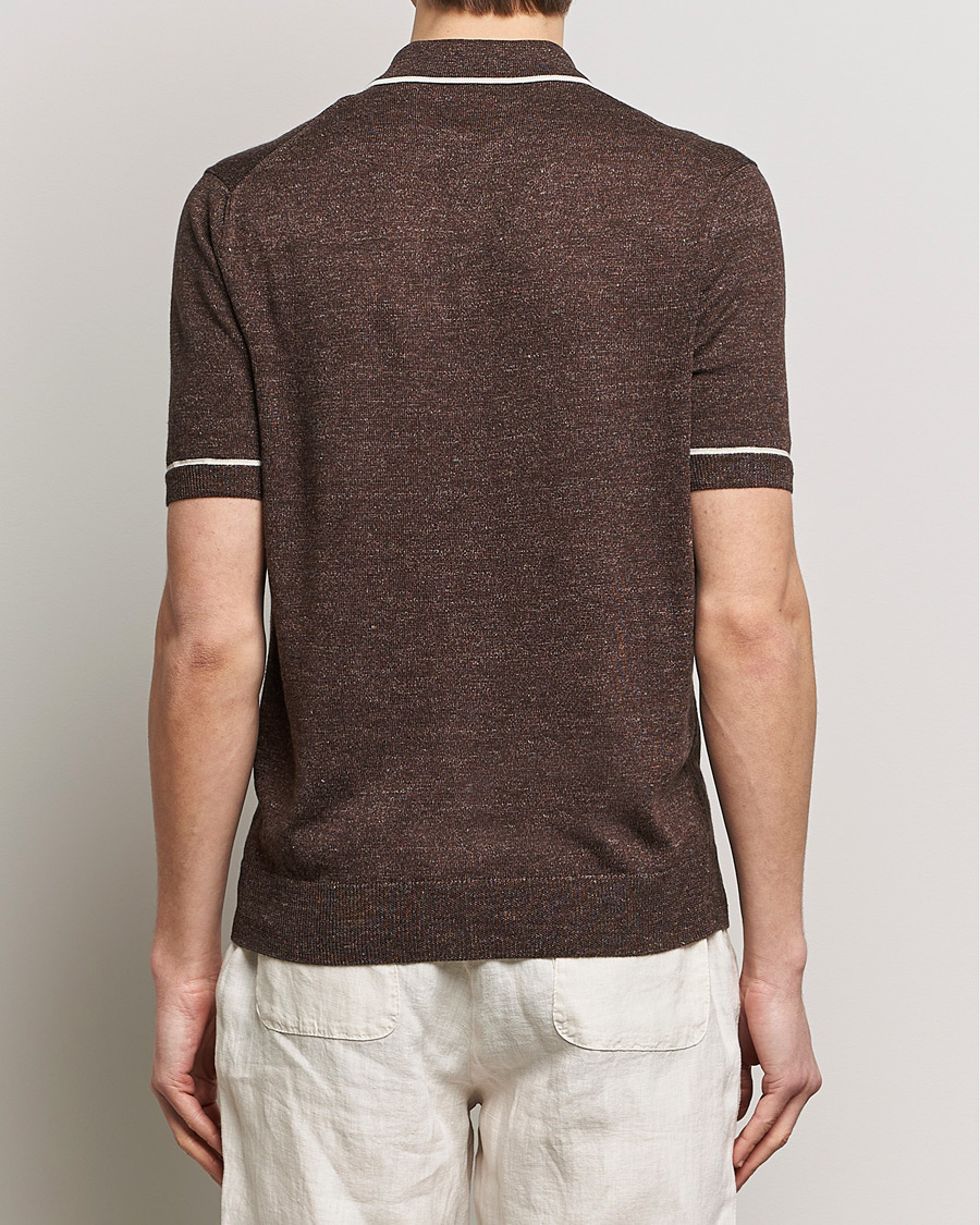 Herre | Pikéer | Altea | Linen/Cashmere Contrast Polo Dark Brown