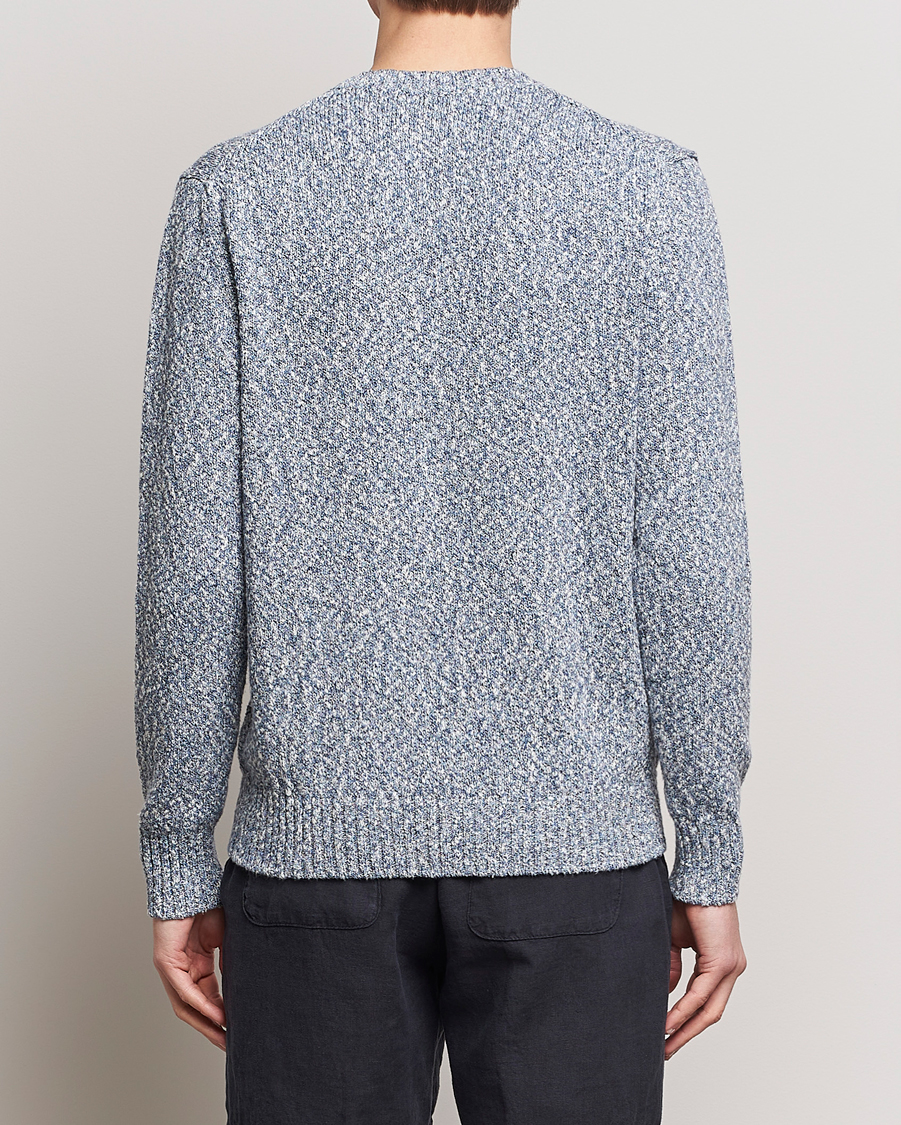 Herre | Gensere | Altea | Cotton Mouline Crew Neck Pullover Blue Melange