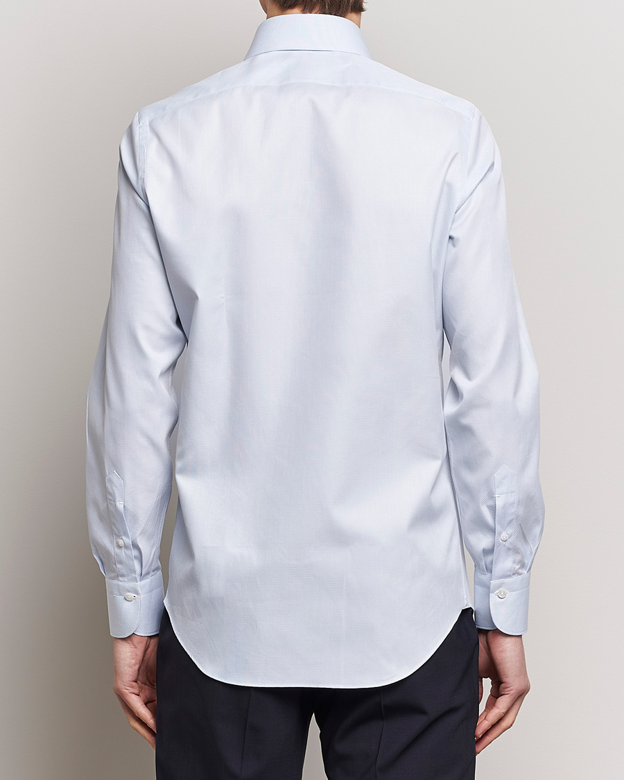 Herre | Skjorter | Finamore Napoli | Milano Slim Structured Dress Shirt Light Blue