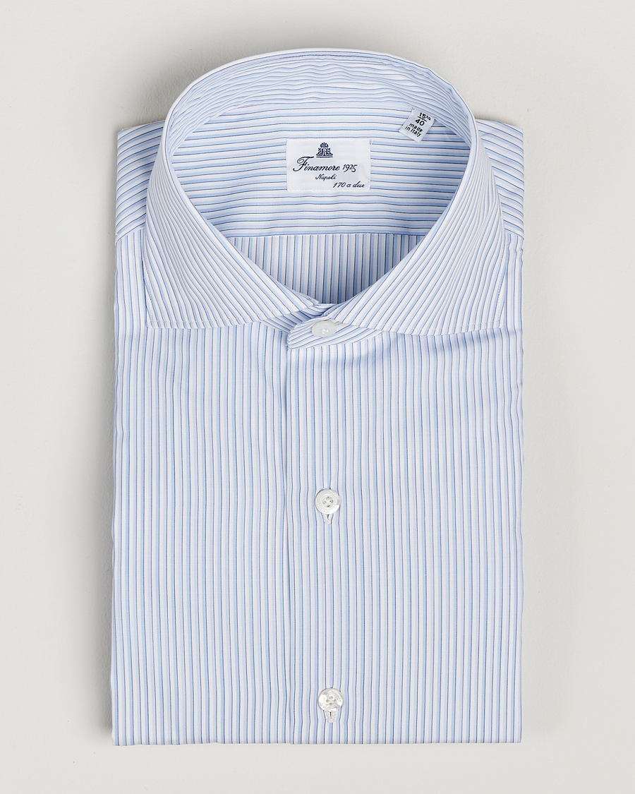 Herre | Skjorter | Finamore Napoli | Milano Slim Giza 170 Dress Shirt Light Blue