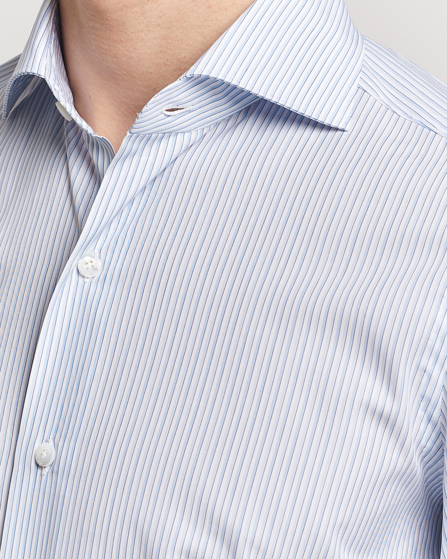 Herre | Skjorter | Finamore Napoli | Milano Slim Giza 170 Dress Shirt Light Blue