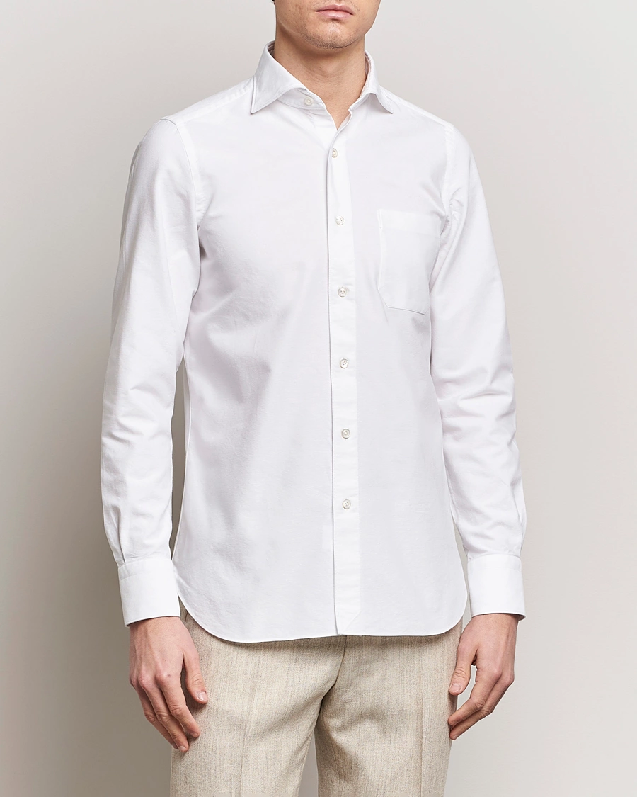 Herre | Skjorter | Finamore Napoli | Gaeta Chambray Shirt White