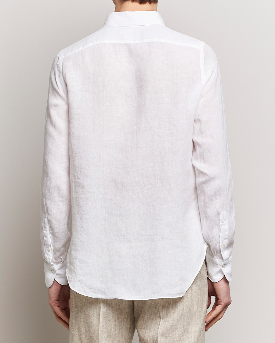 Herre | Skjorter | Finamore Napoli | Gaeta Linen Pocket Shirt White