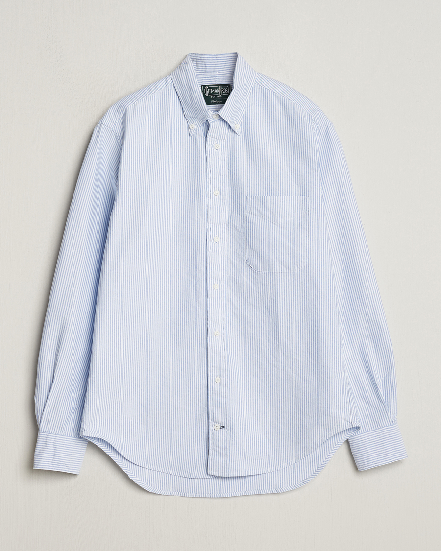 Herre | Skjorter | Gitman Vintage | Button Down Oxford Shirt Blue Stripe