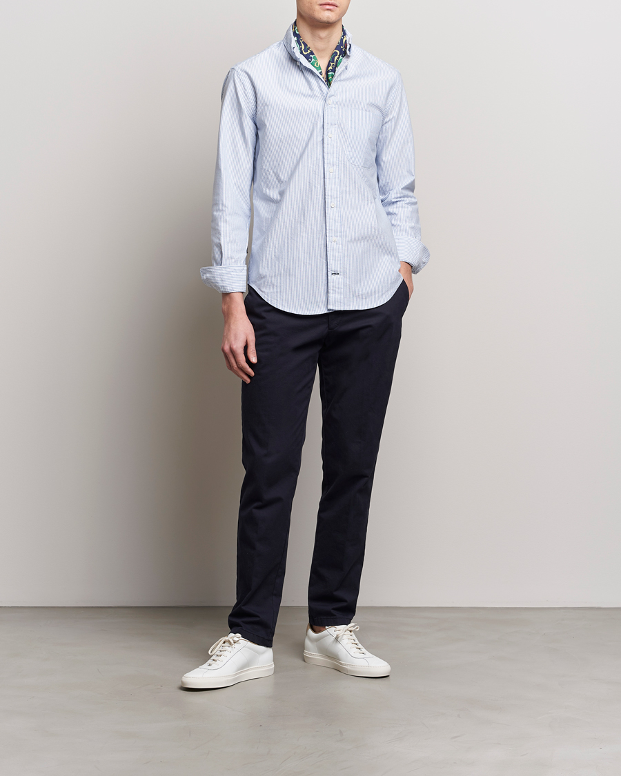 Herre | Skjorter | Gitman Vintage | Button Down Oxford Shirt Blue Stripe