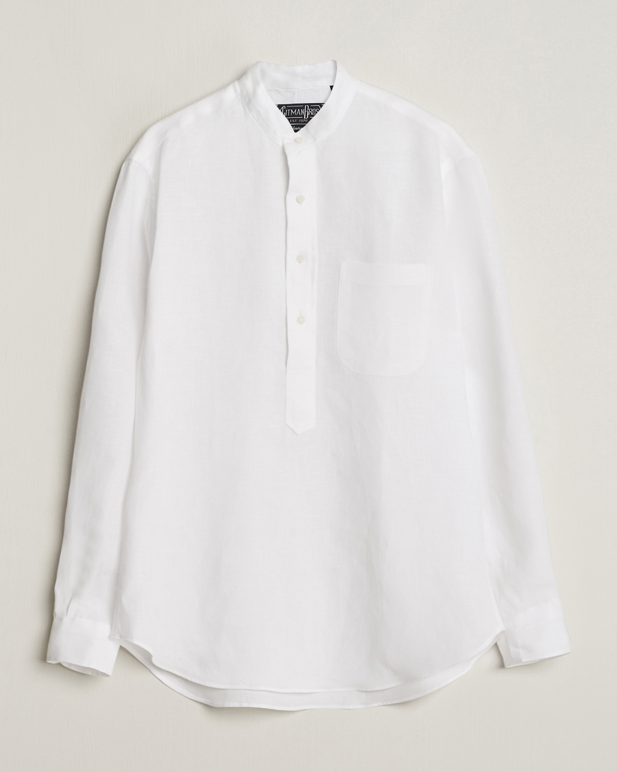 Herre | Skjorter | Gitman Vintage | Linen Popover Shirt White