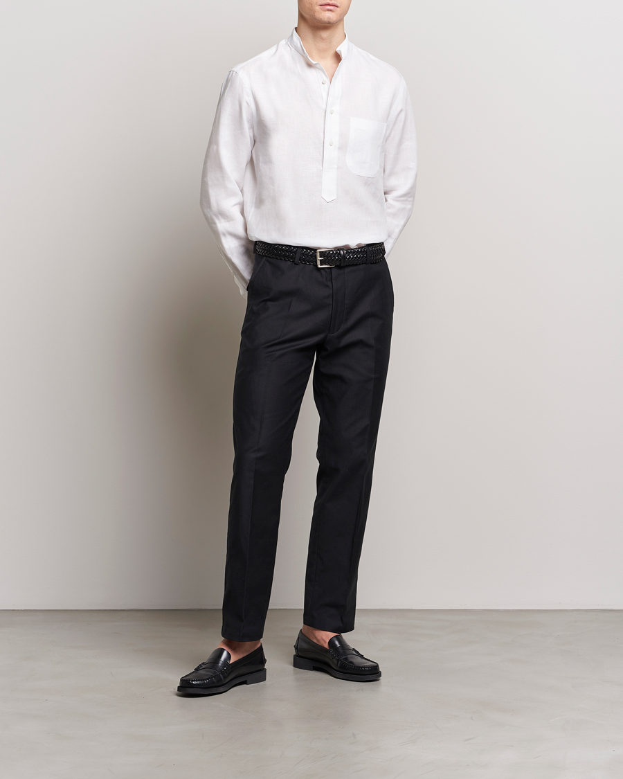 Herre | Skjorter | Gitman Vintage | Linen Popover Shirt White