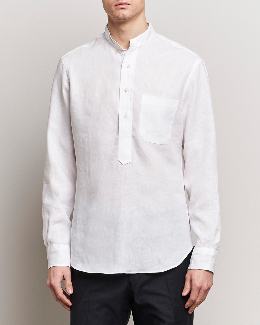 Herre |  | Gitman Vintage | Linen Popover Shirt White