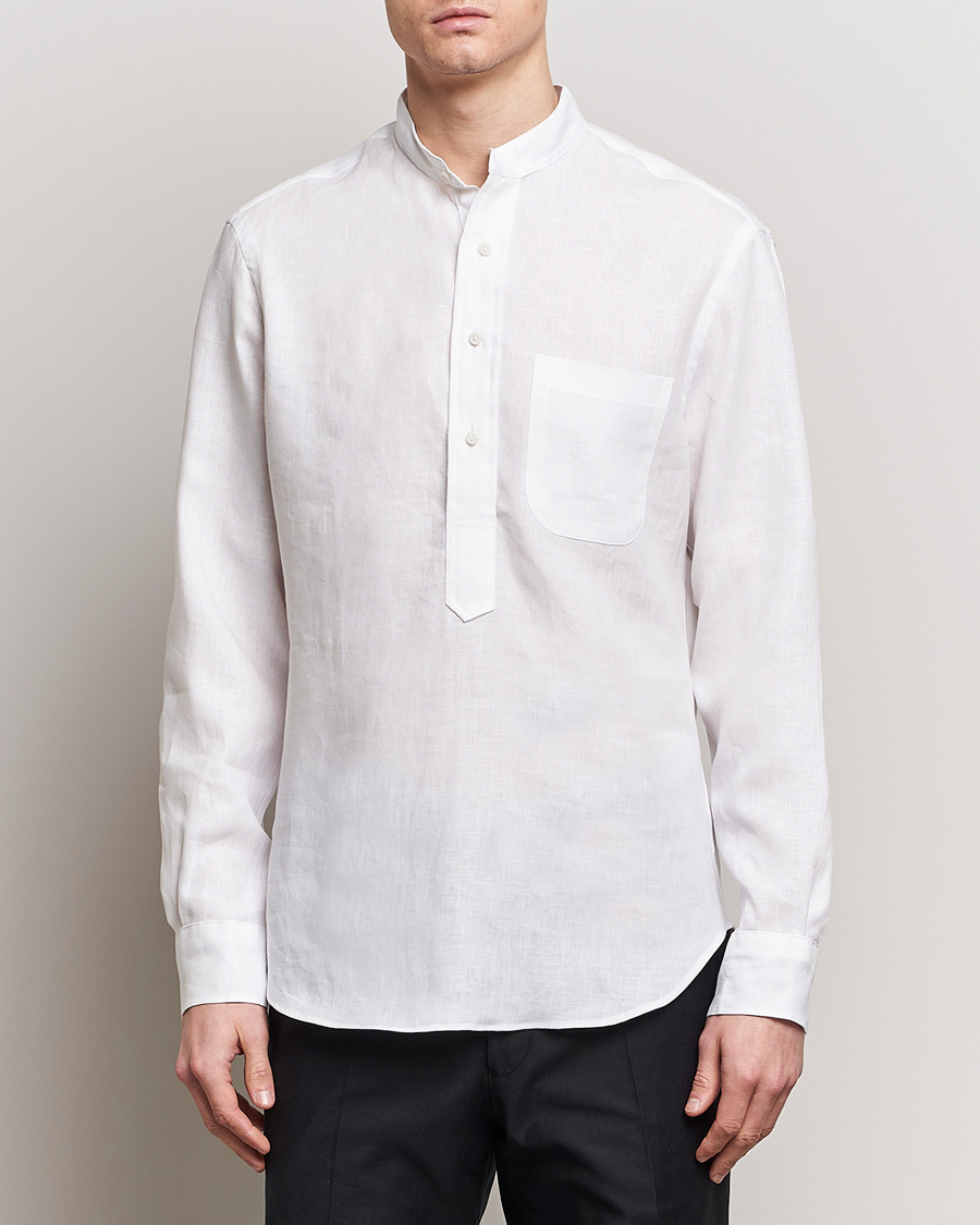 Herre | Skjorter | Gitman Vintage | Linen Popover Shirt White