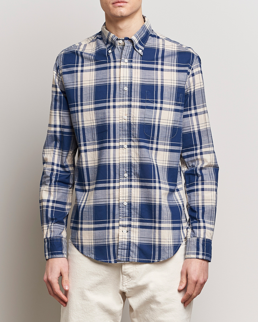 Herre | Skjorter | Gitman Vintage | Button Down Madras Shirt Blue Check