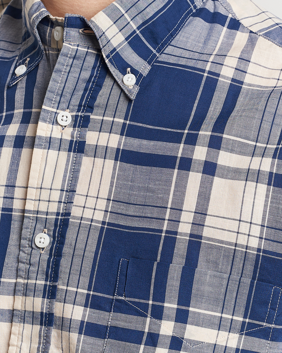 Herre | Skjorter | Gitman Vintage | Button Down Madras Shirt Blue Check