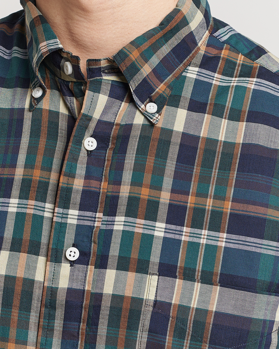 Herre | Skjorter | Gitman Vintage | Button Down Madras Shirt Green Check