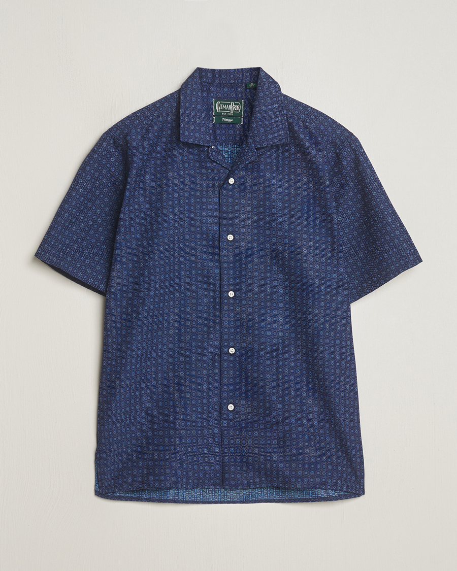 Herre | Skjorter | Gitman Vintage | Japanese Dobby Camp Shirt Navy