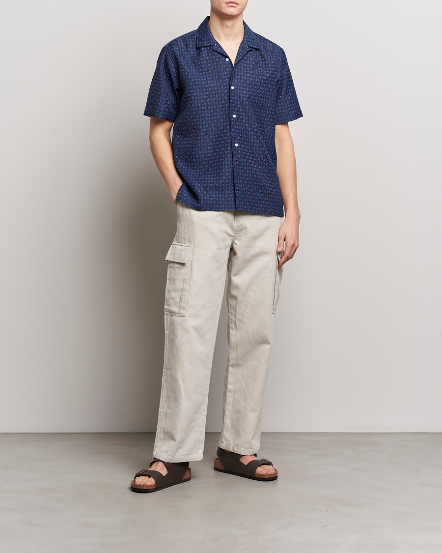 Herre | Skjorter | Gitman Vintage | Japanese Dobby Camp Shirt Navy