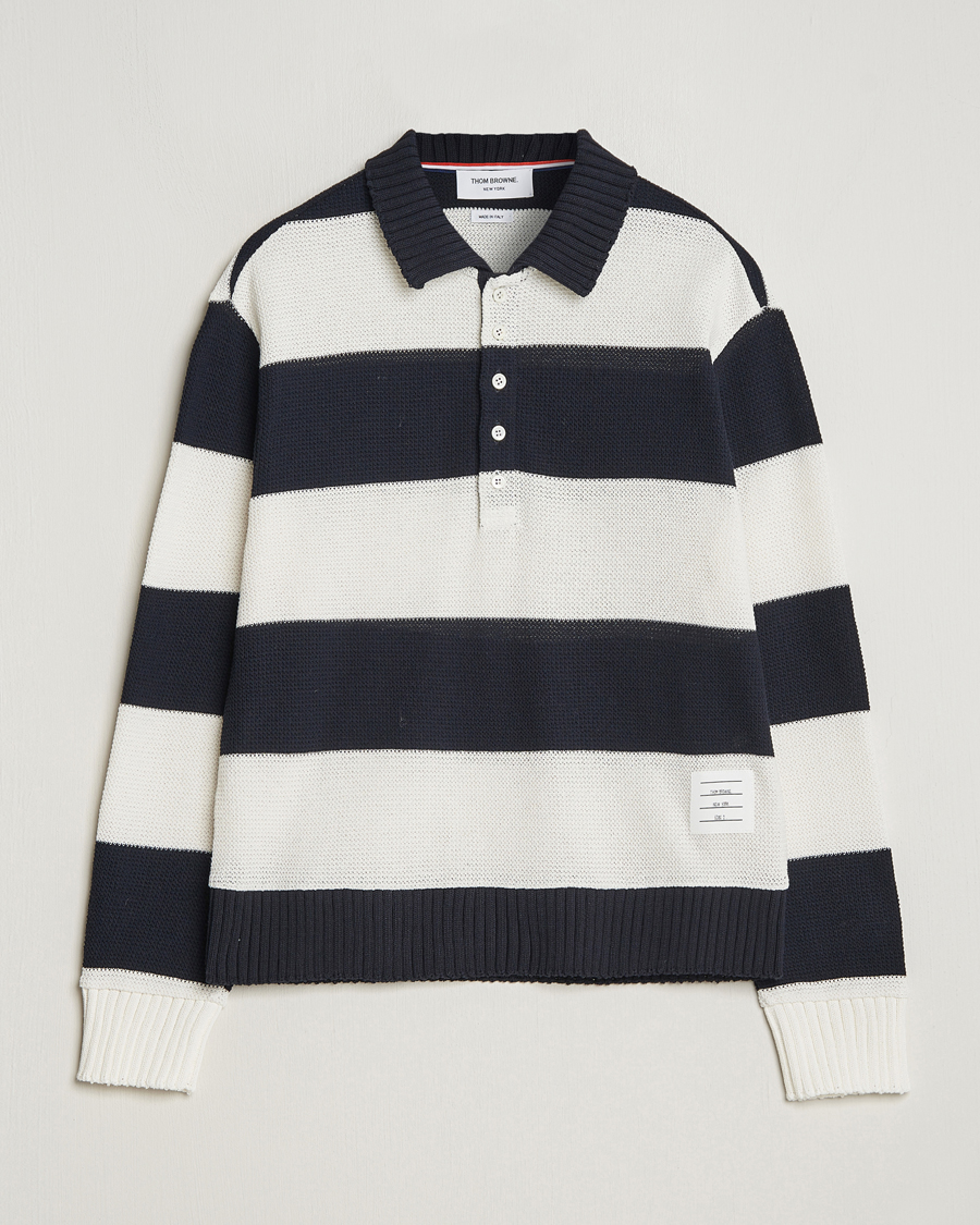 Herre | Gensere | Thom Browne | Long Sleeve Rugby White/Navy