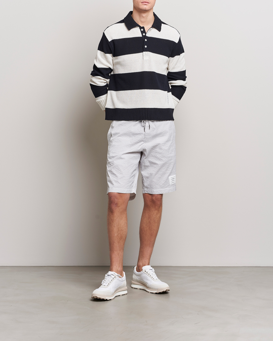 Herre | Gensere | Thom Browne | Long Sleeve Rugby White/Navy