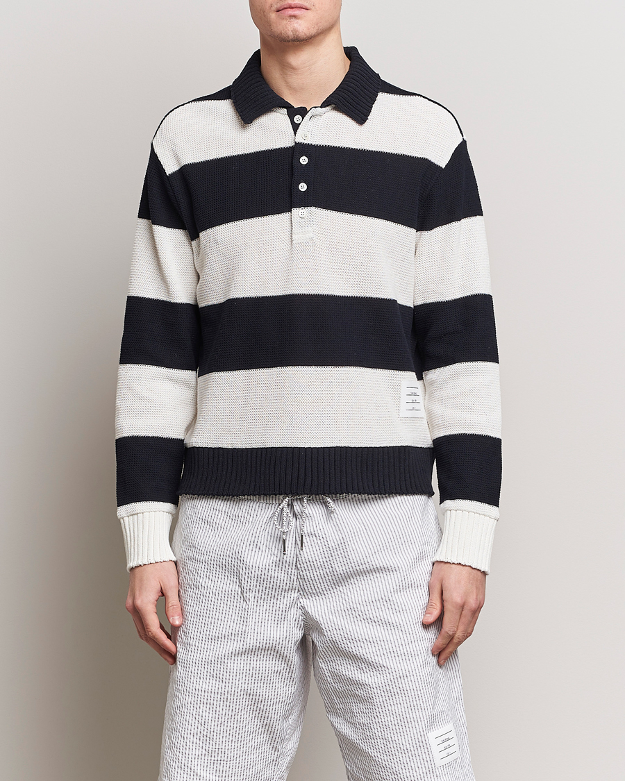 Herre | Contemporary Creators | Thom Browne | Long Sleeve Rugby White/Navy