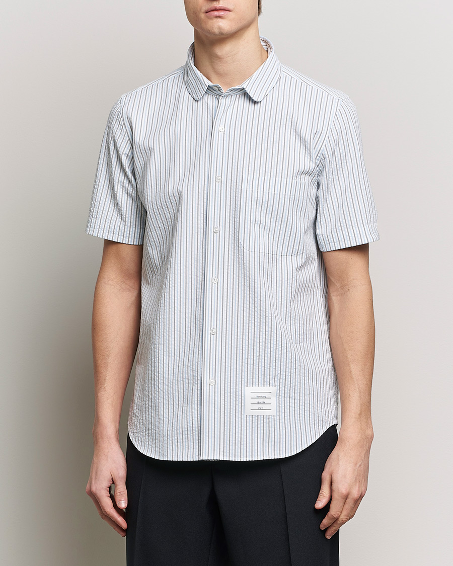 Herre | Klær | Thom Browne | Short Sleeve Seersucker Shirt Light Blue