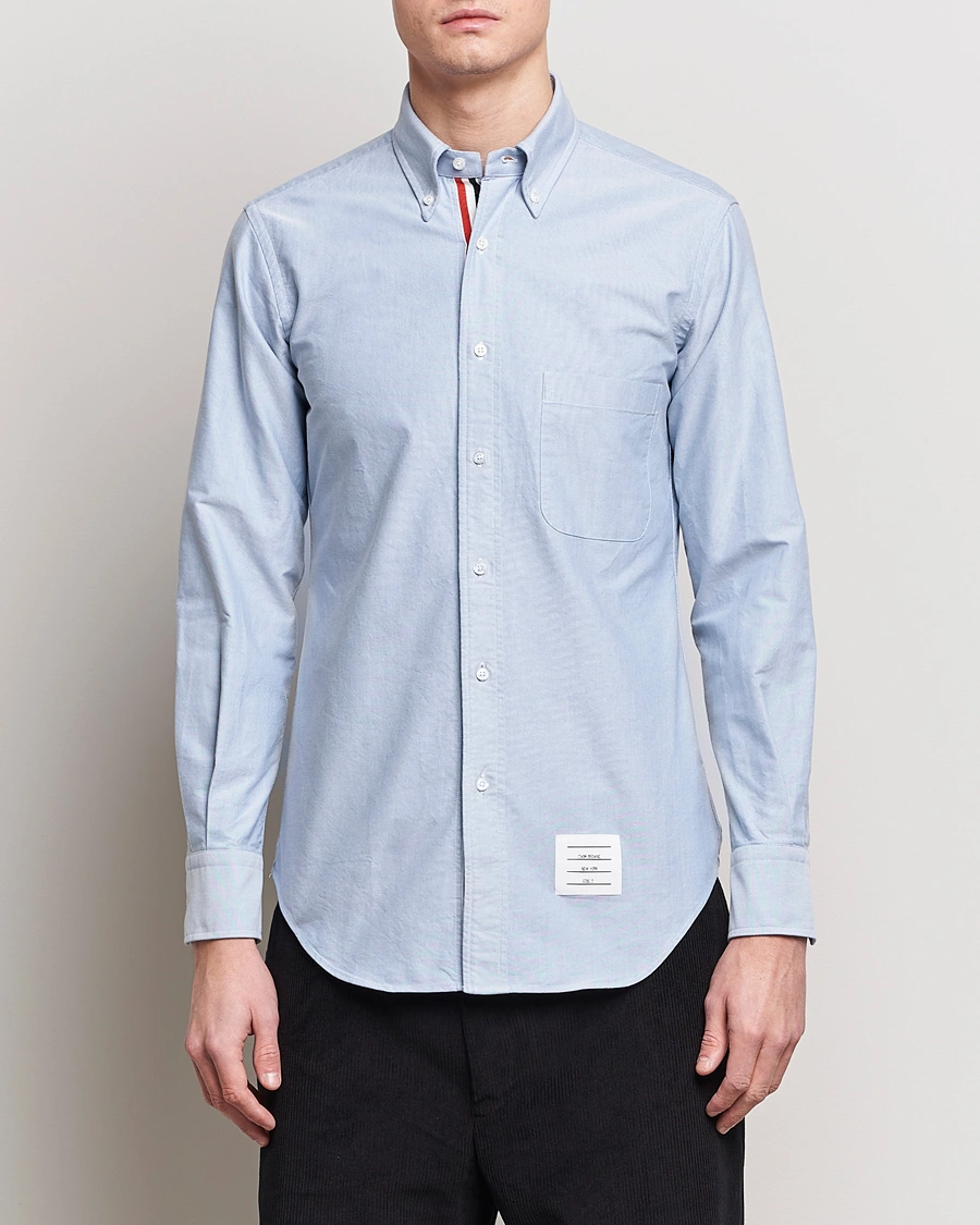 Herre | Skjorter | Thom Browne | Contrast Placket Oxford Shirt Light Blue