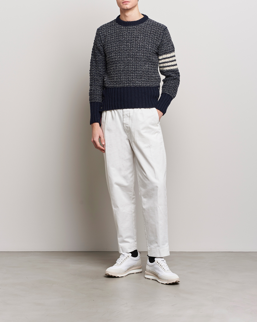 Herre | Gensere | Thom Browne | 4-Bar Donegal Sweater Navy