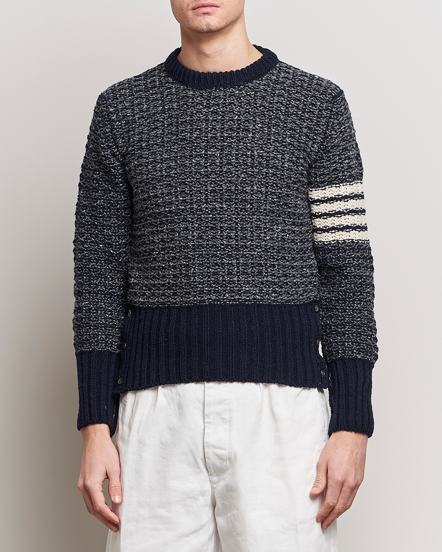 Herre | Strikkede gensere | Thom Browne | 4-Bar Donegal Sweater Navy