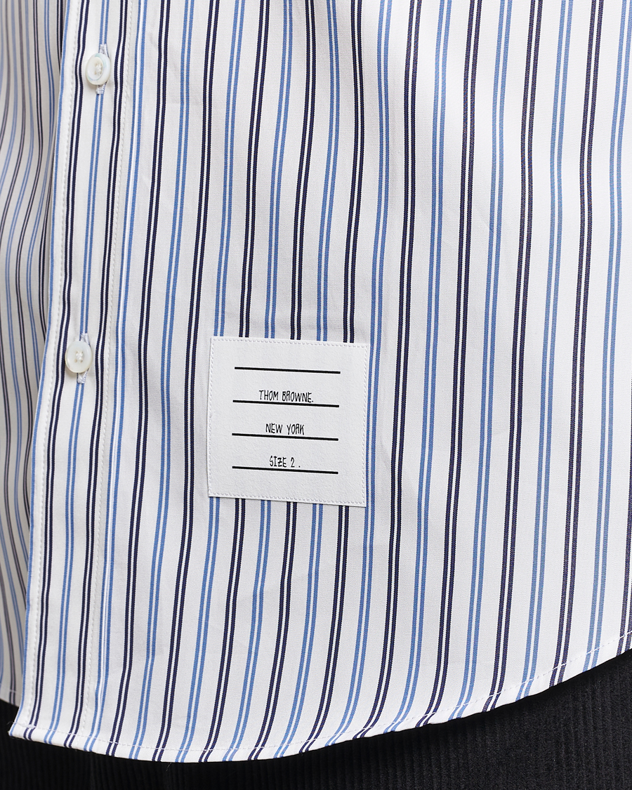 Herre | Skjorter | Thom Browne | Button Down Poplin Shirt Navy Stripes