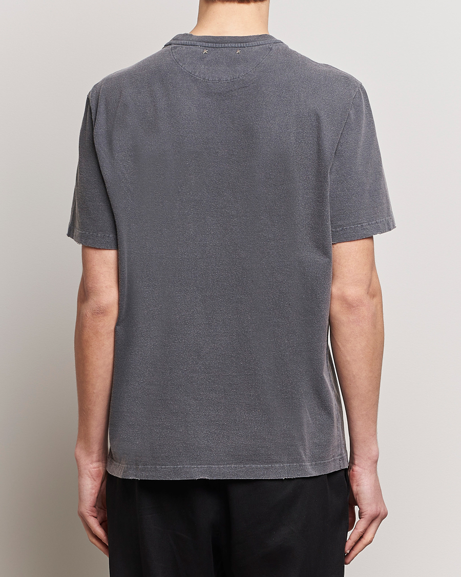 Herre | T-Shirts | Golden Goose | Deluxe Brand Distressed Cotton Logo T-Shirt Anthracite
