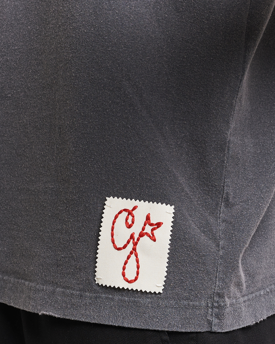 Herre | T-Shirts | Golden Goose | Deluxe Brand Distressed Cotton Logo T-Shirt Anthracite