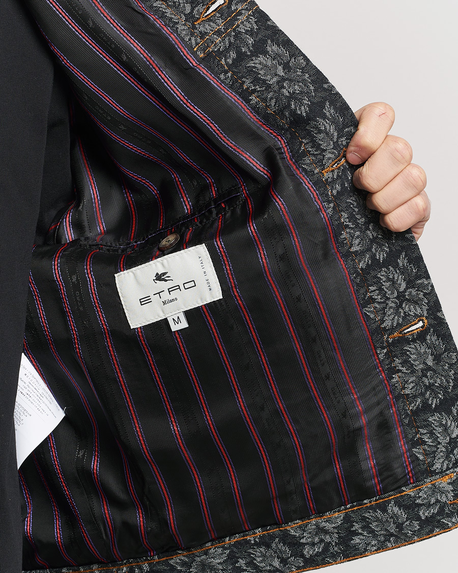 Herre | Jakker | Etro | Jacquard Denim Jacket Dark Blue