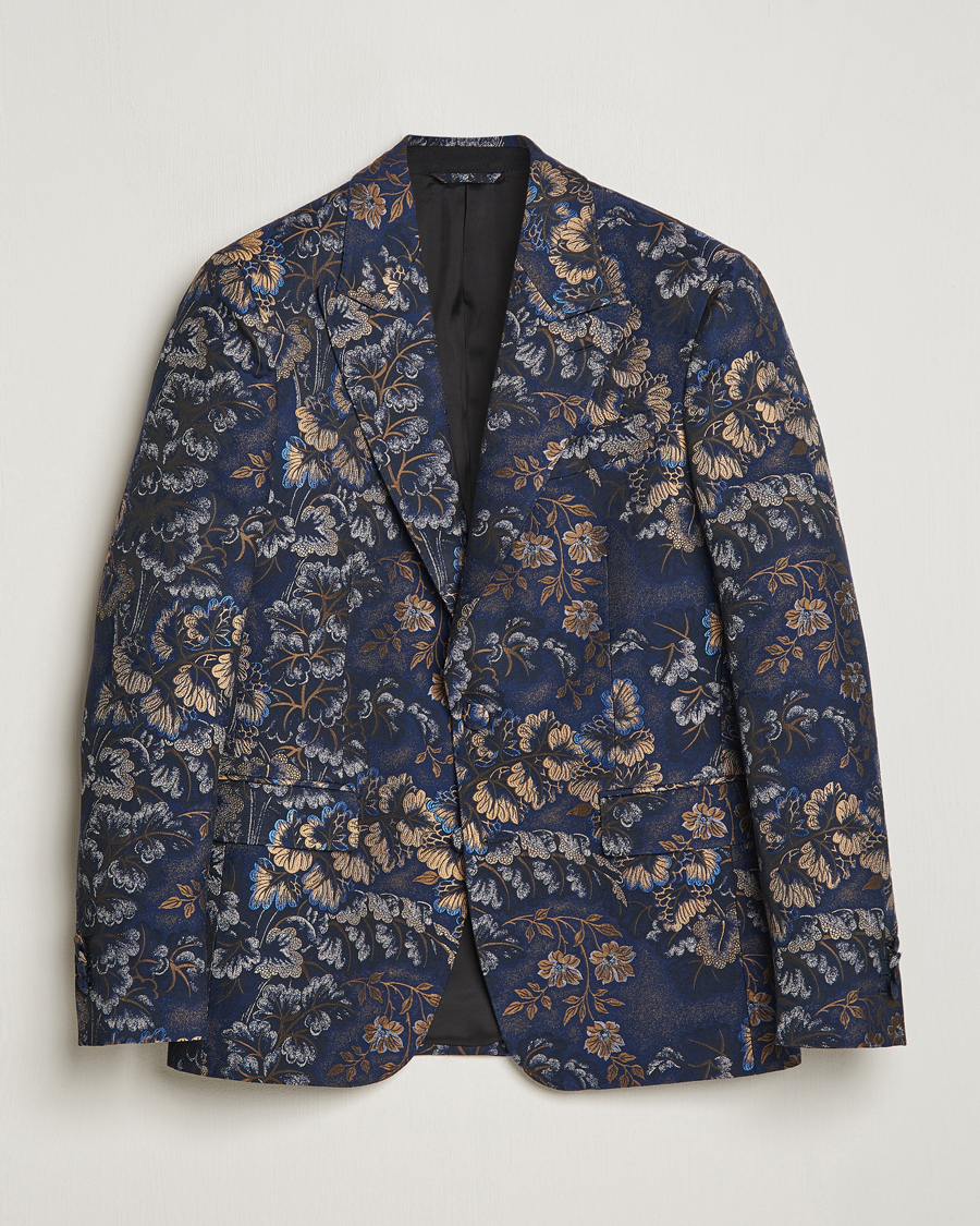 Herre | Dressjakker | Etro | Floral Jacquard Evening Jacket Navy