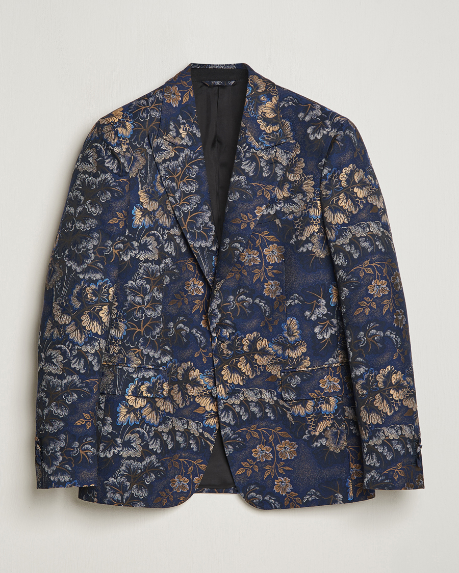 Herre |  | Etro | Floral Jacquard Evening Jacket Navy