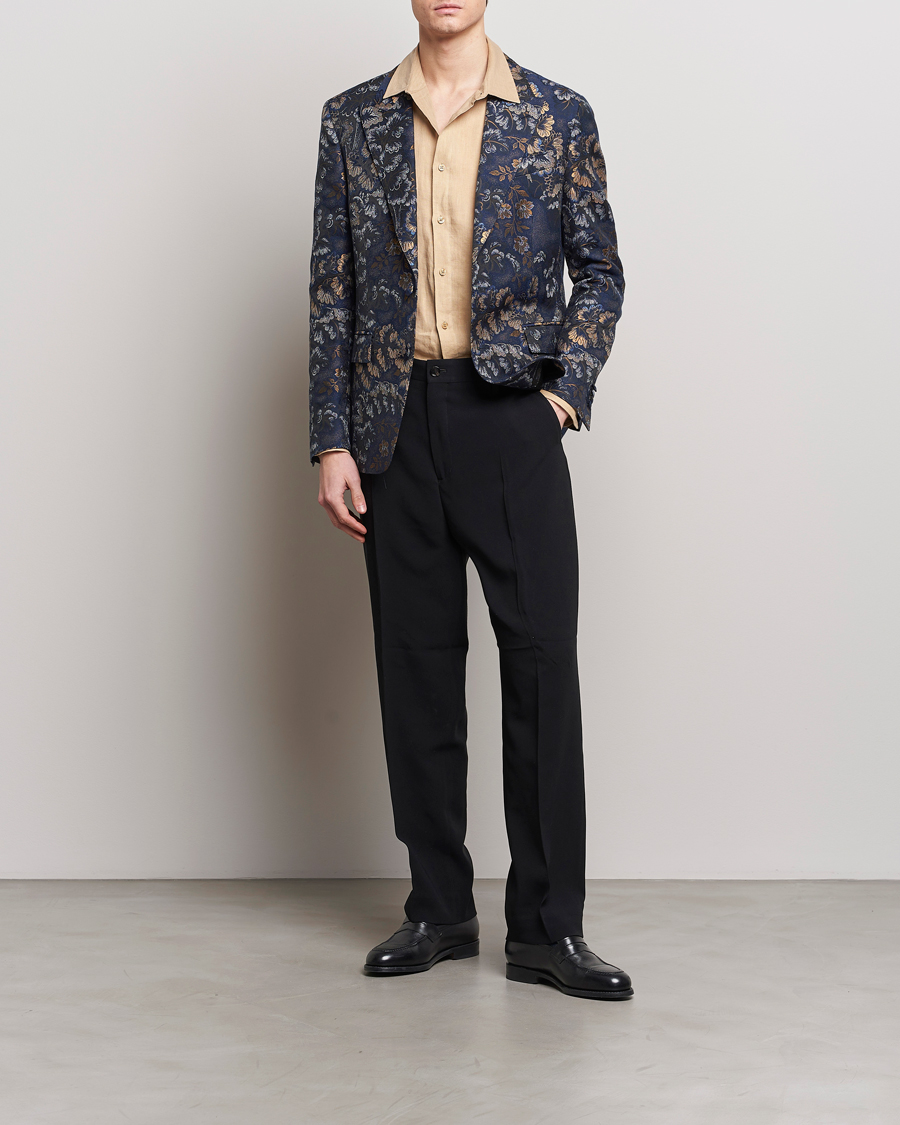 Herre | Dressjakker | Etro | Floral Jacquard Evening Jacket Navy