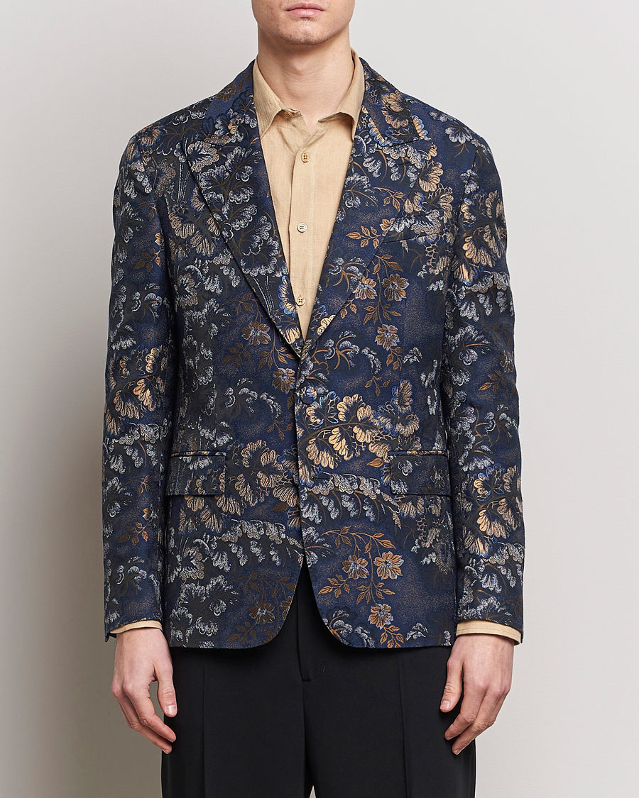 Herre | Italian Department | Etro | Floral Jacquard Evening Jacket Navy