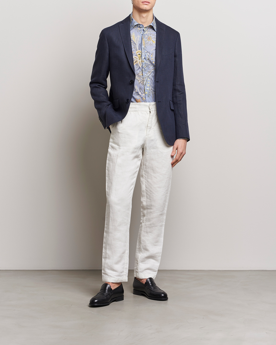 Herre | Dressjakker | Etro | Linen Blazer Navy