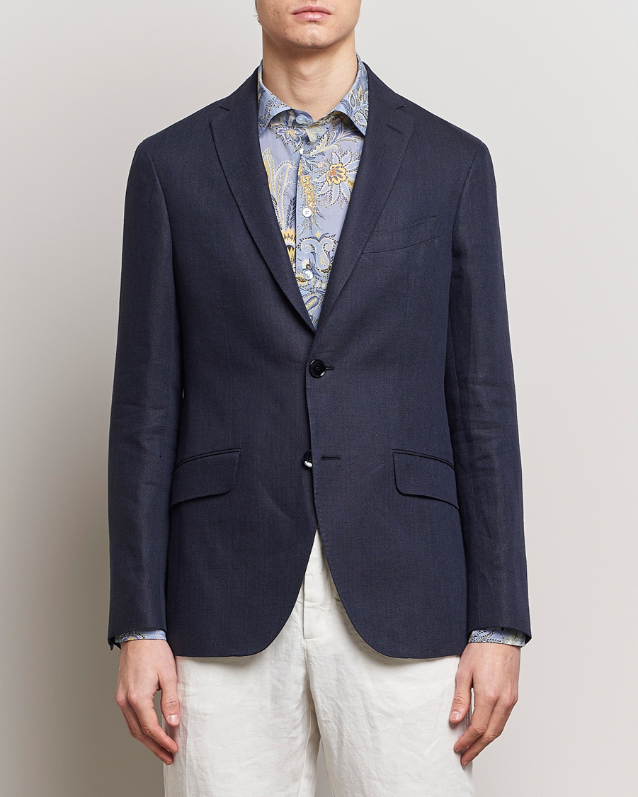 Men | Etro | Etro | Linen Blazer Navy