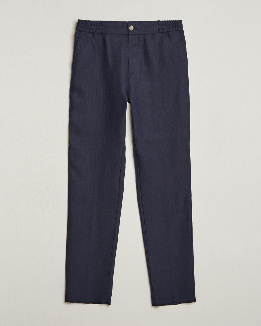 Herre | Bukser | Etro | Linen Drawstring Trousers Navy