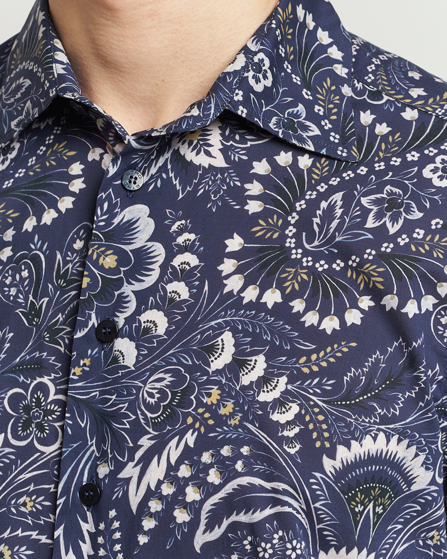 Herre | Skjorter | Etro | Slim Fit Floral Print Shirt Navy