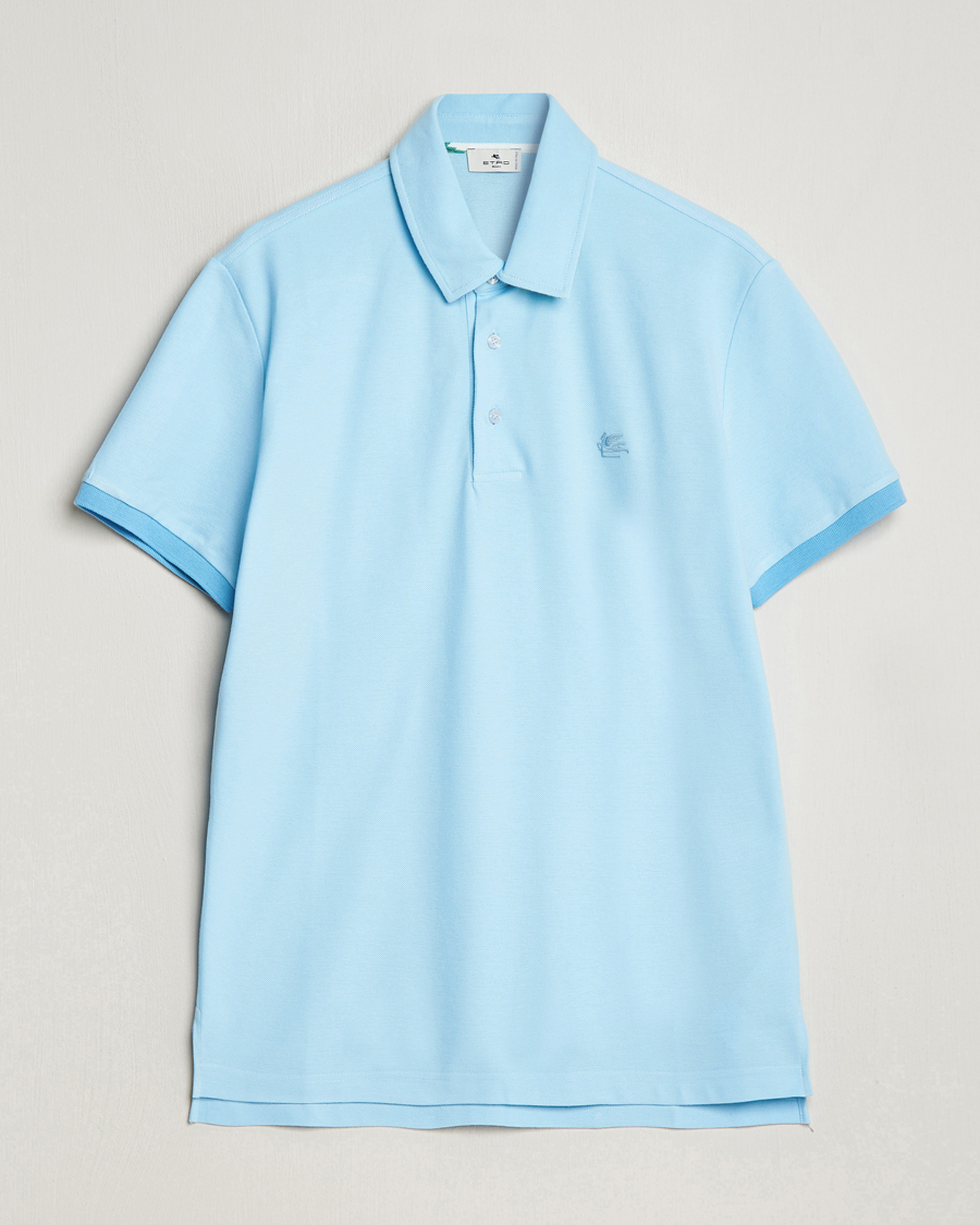 Herre | Pikéer | Etro | Contrast Paisley Polo Azzurro
