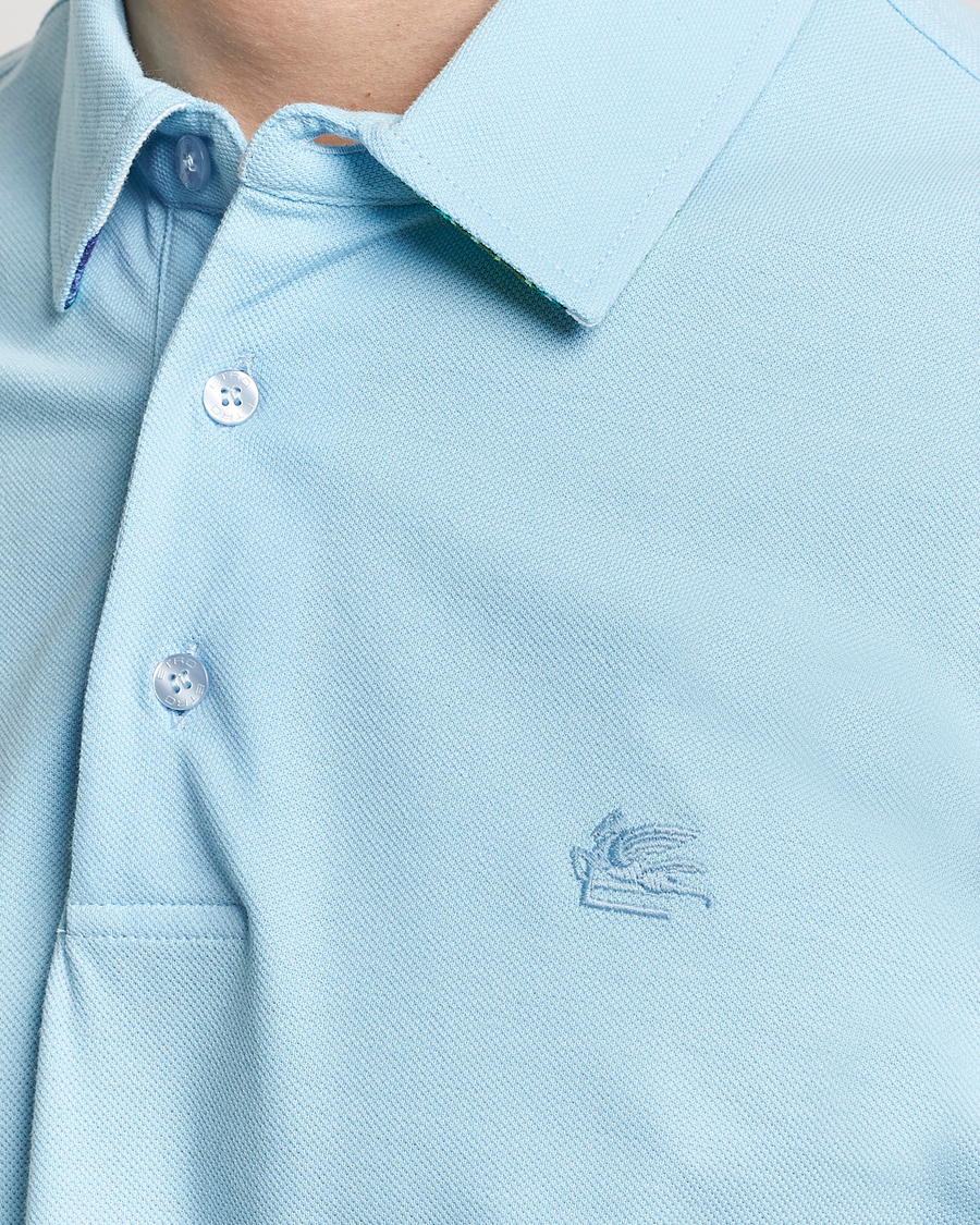 Herre | Pikéer | Etro | Contrast Paisley Polo Azzurro