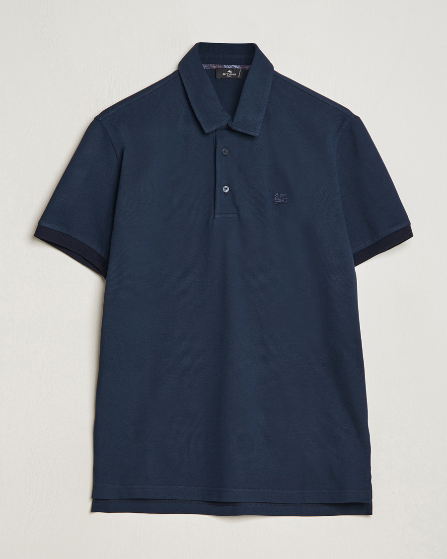 Herre | Pikéer | Etro | Contrast Paisley Polo Navy