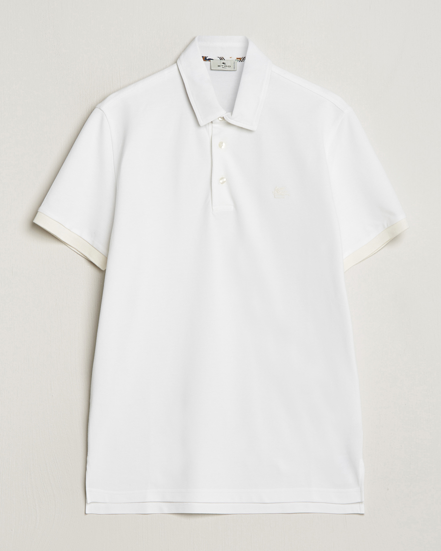 Herre | Pikéer | Etro | Contrast Paisley Polo White