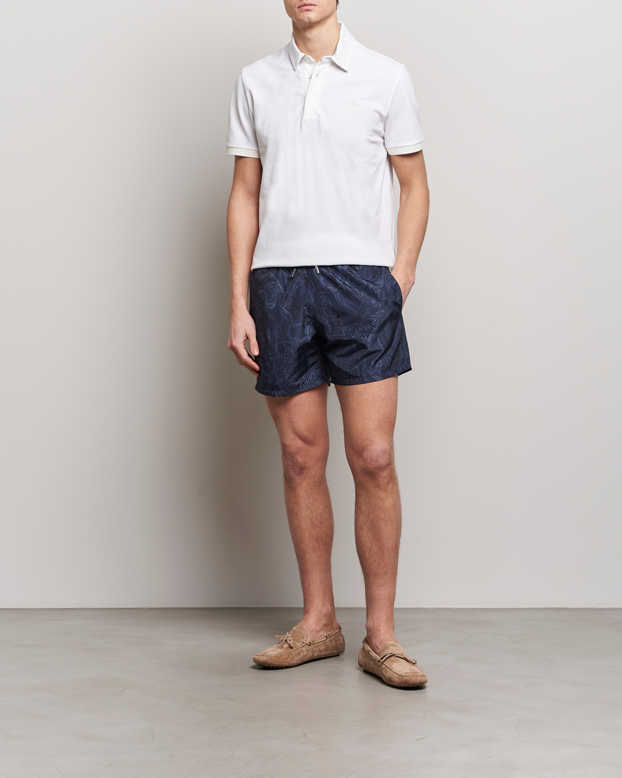 Herre | Pikéer | Etro | Contrast Paisley Polo White